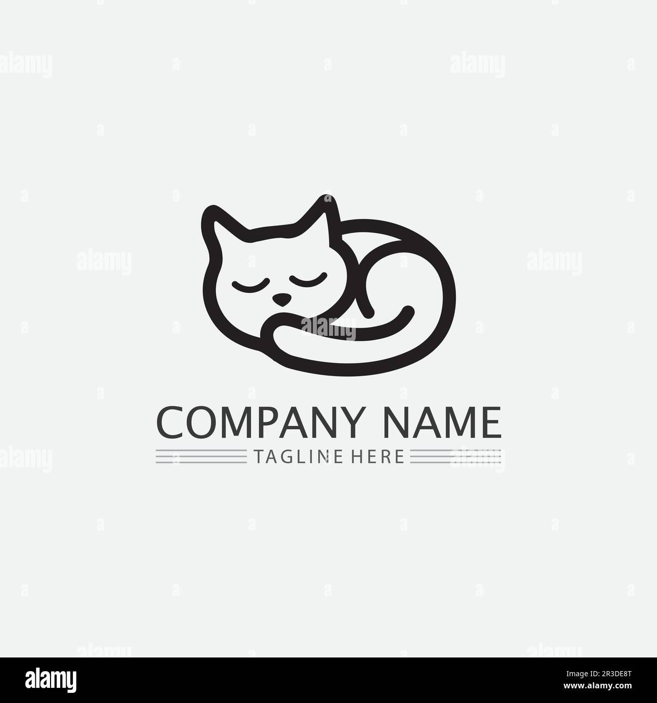 cat logo and vector animal icon footprint kitten calico logo dog symbol ...