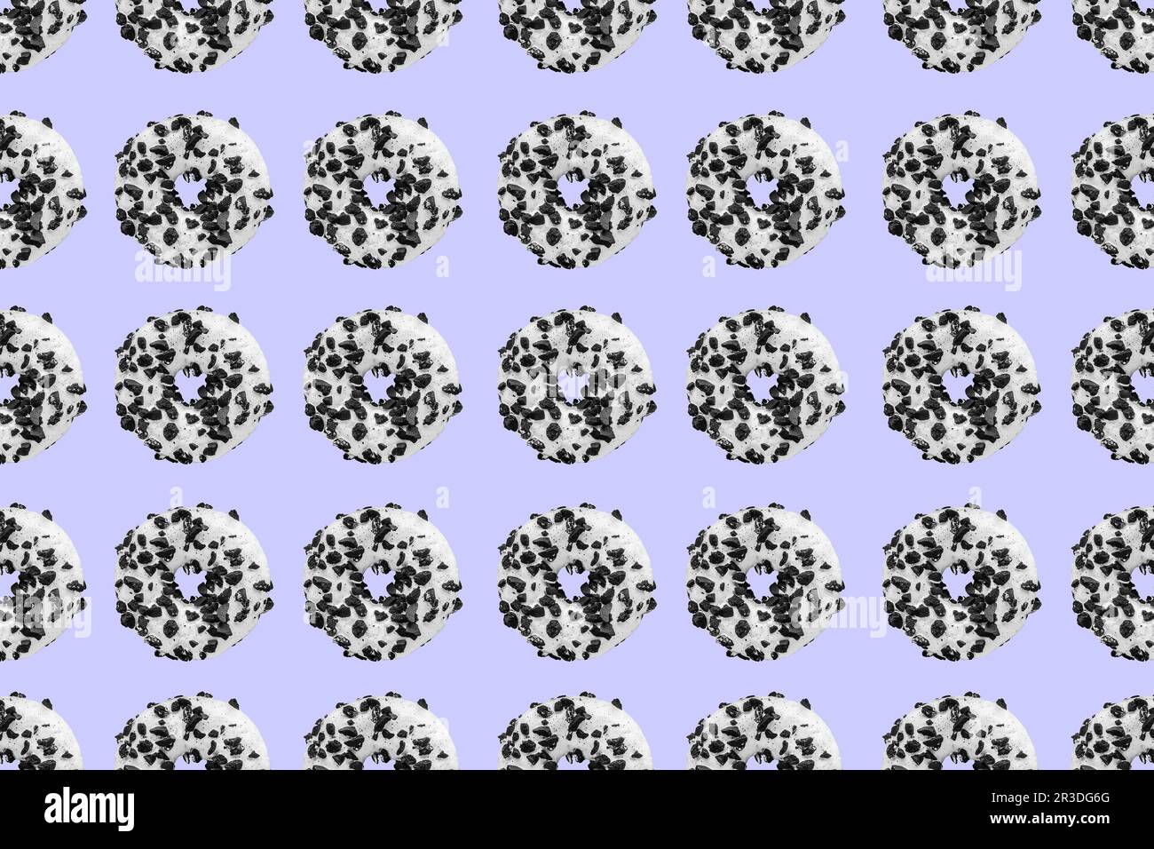 Cookie donut pattern on blue background Stock Photo