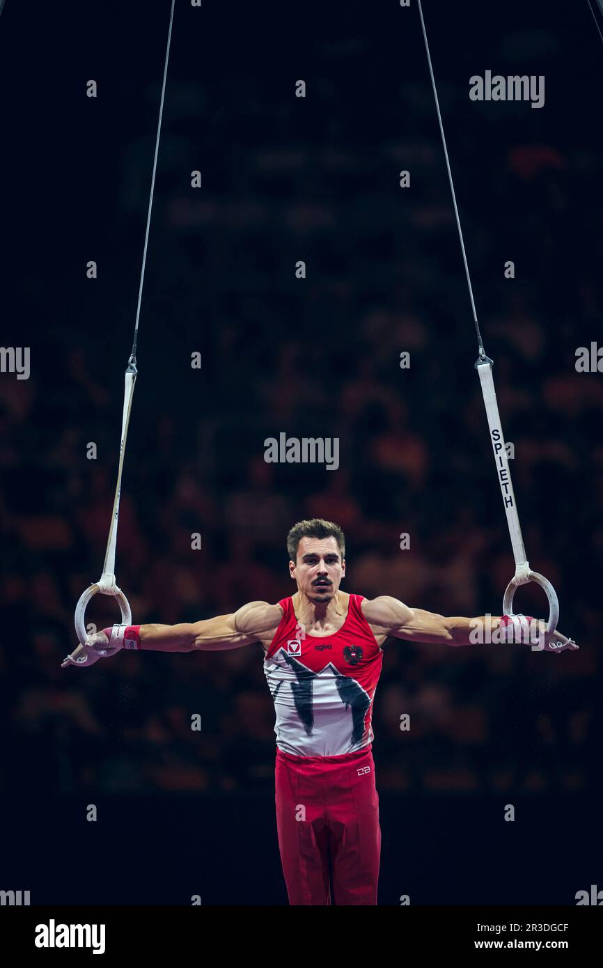 Vinzenz Höck participating in the 2022 Munich European Gymnastics