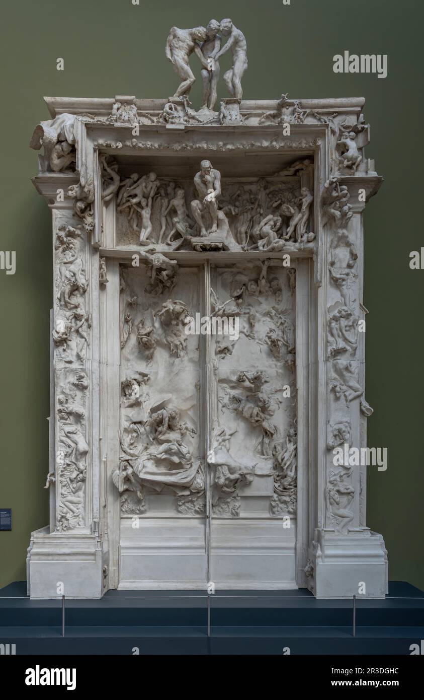 Paris, France 05 18 2023 Orsay Museum. Sculpture The Gates Of Hell