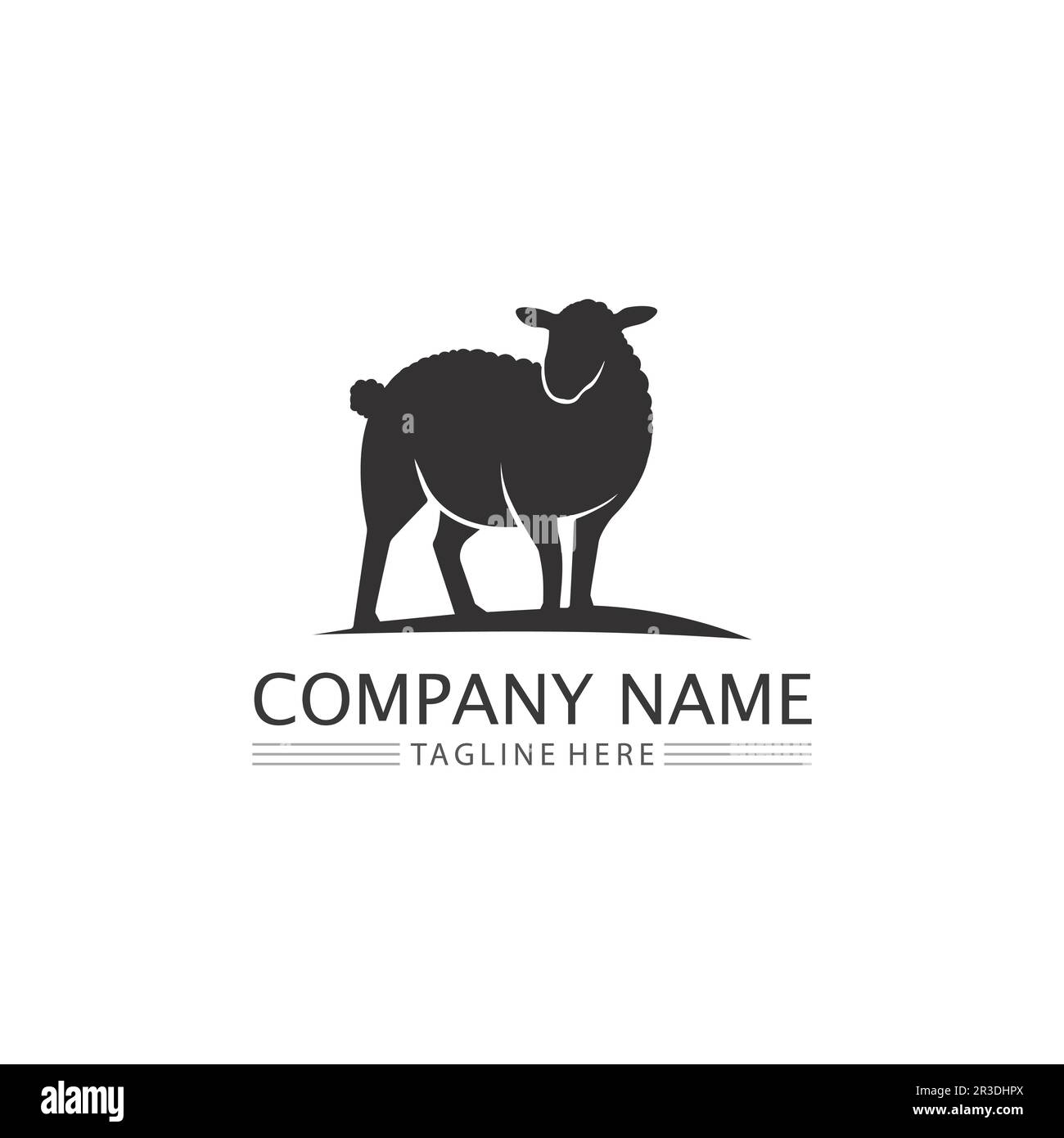 Sheep vector icon animal logo design silhouette illustration Stock Vector