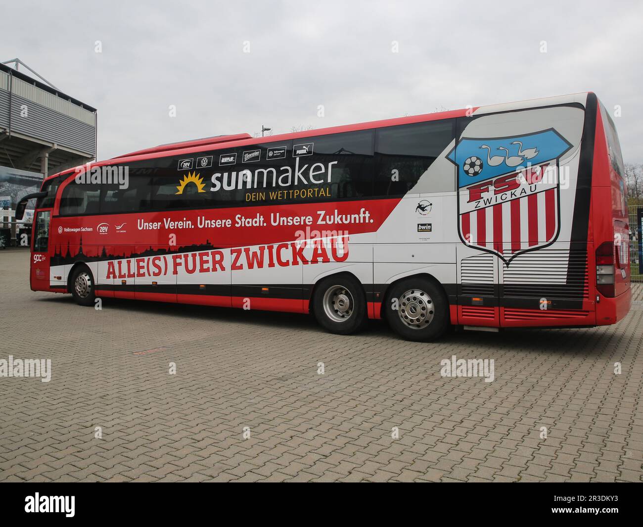 Teambus  FSV Zwickau  DFB 3.Liga Saison  2020-21 Stock Photo