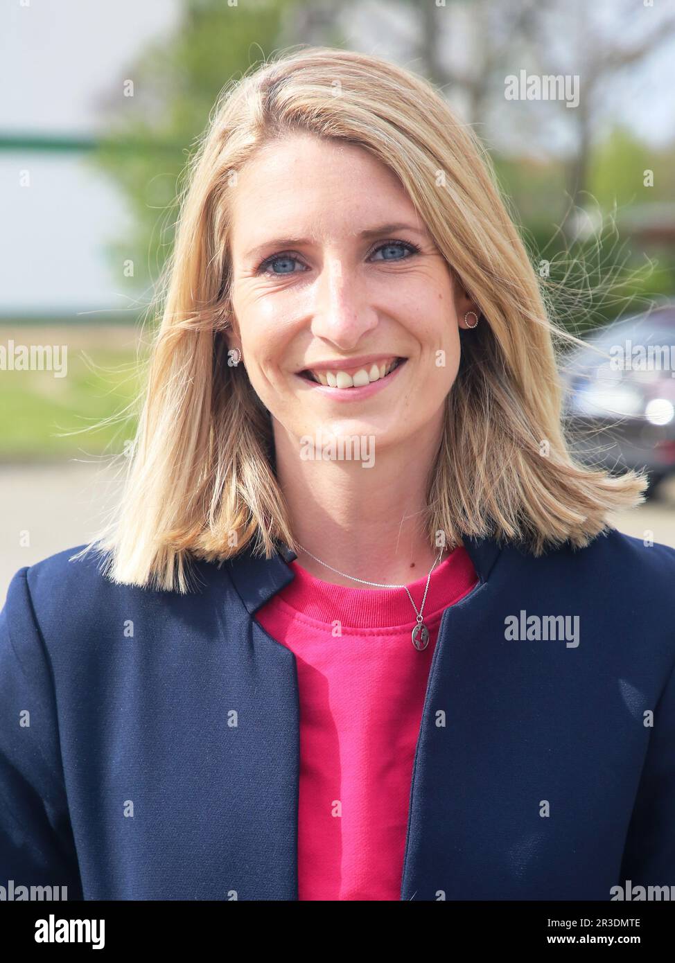 TV and sports presenter Stefanie Blochwitz on 08.05.2021 next to the ...
