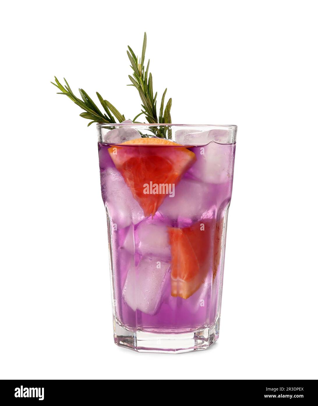 Purple gin and tonic with rosemary on white background Stock Photo Alamy