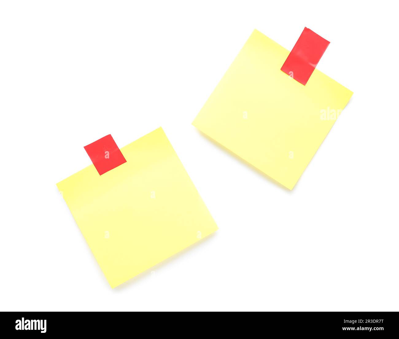 Yellow sticky note isolated on white background Stock Photo - Alamy