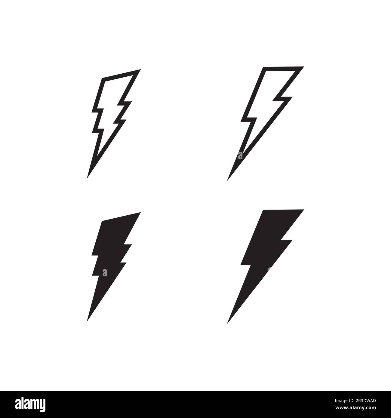the power vector, flash ogo and thunderbolt and icon electricity illustration template design Stock Vector