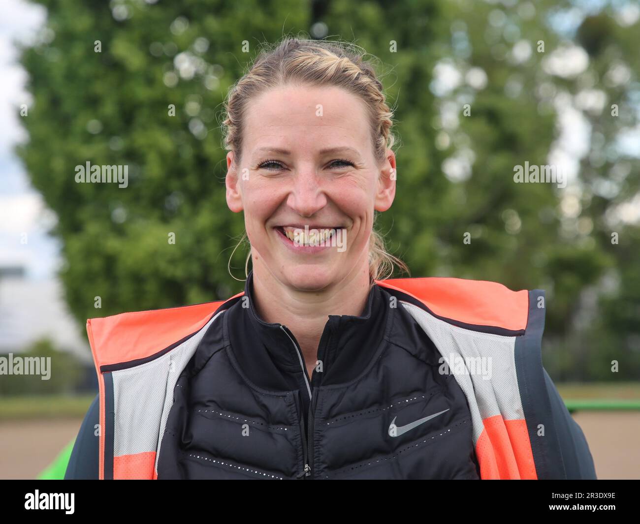 German discus thrower Julia Harting SCC Berlin at the 16th SoleCup 2021 SchÃ¶nebeck / Elbe Stock Photo