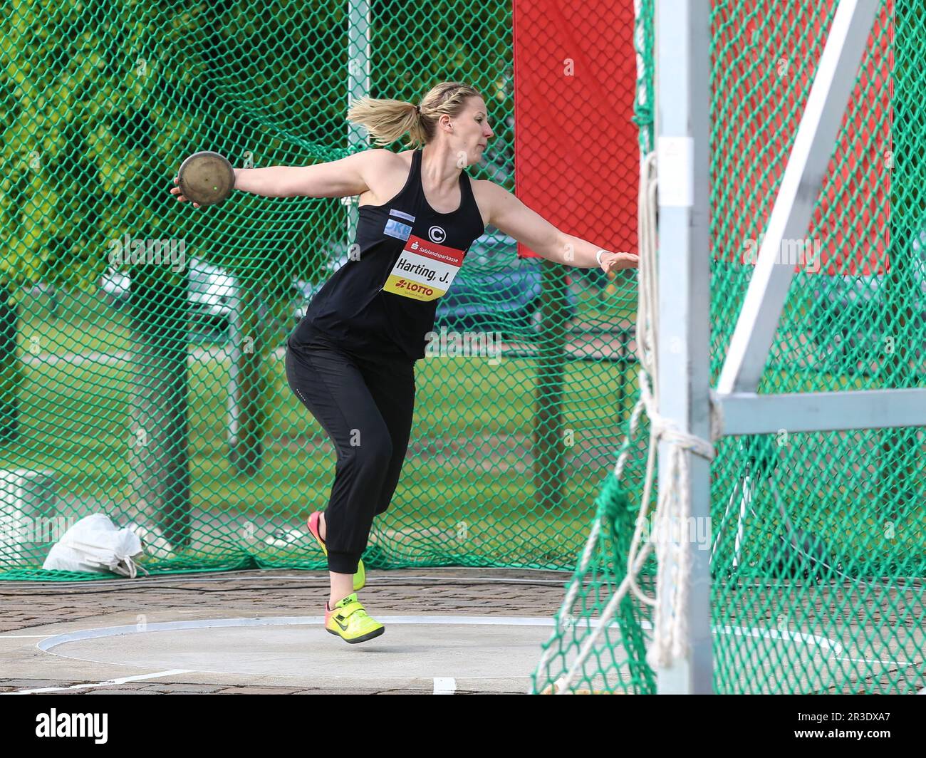 German discus thrower Julia Harting SCC Berlin at the 16th SoleCup 2021 SchÃ¶nebeck / Elbe Stock Photo