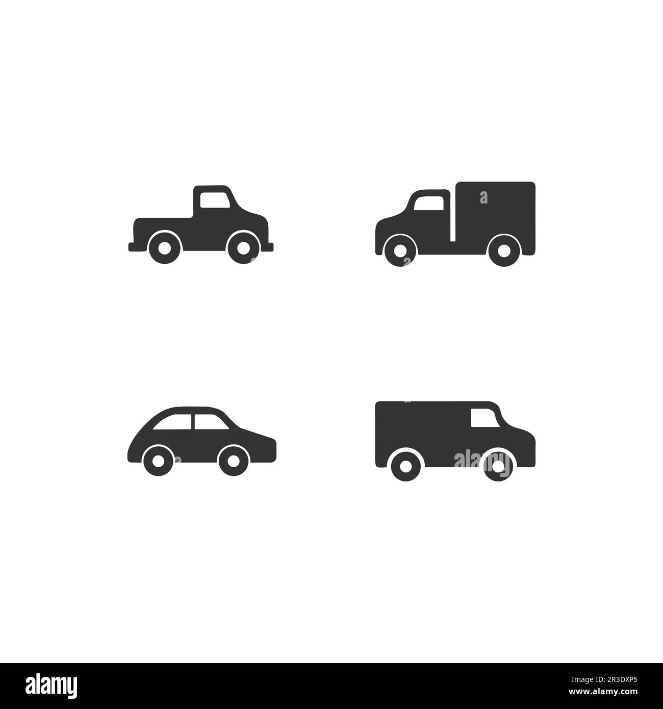 Car icons and vector logo automobiles for travel truck bus and other ...