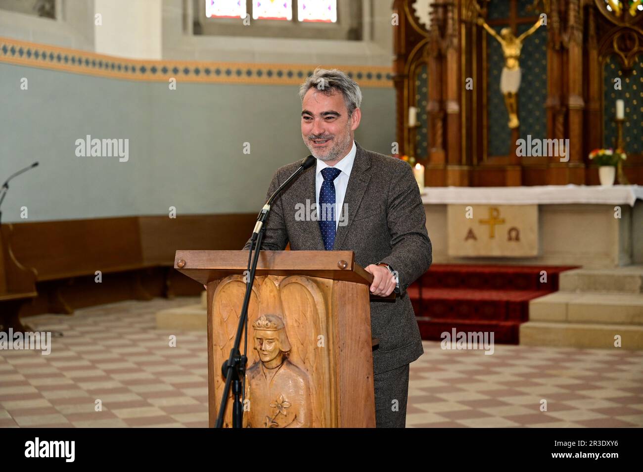 Im Bild: Stephan Rauhut. Mit einem fulminanten Orgelspiel durch den Organisten Stefan Händel wurde am vergangenen Sonnabend die Ausstellung zur Geschi Stock Photo