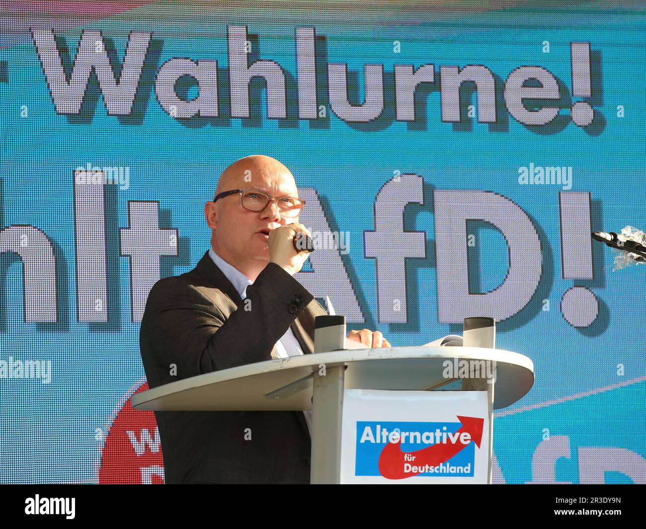 deutscher AfD Politiker Oliver Kirchner bei einer Veranstaltung am 04.06.2021 in Magdeburg Stock Photo