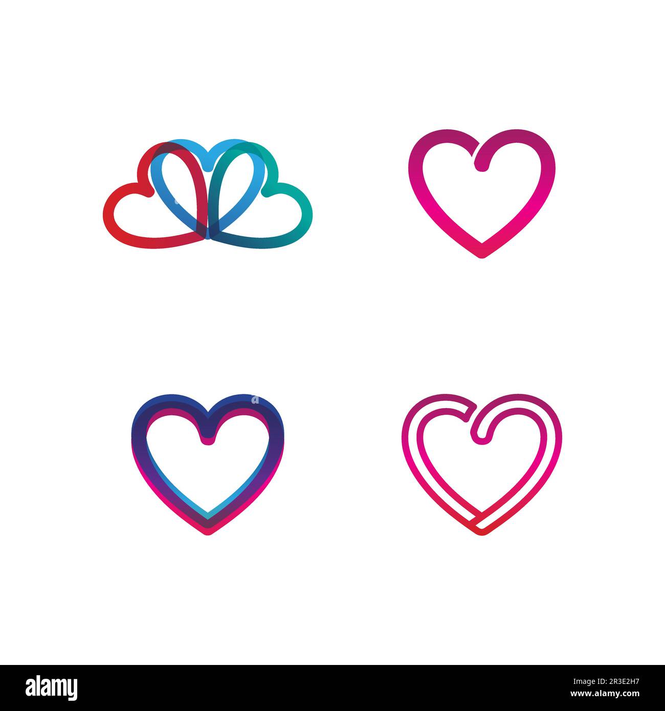 Heart logo and Beauty Love Vector icon illustration design Template symbol Stock Vector