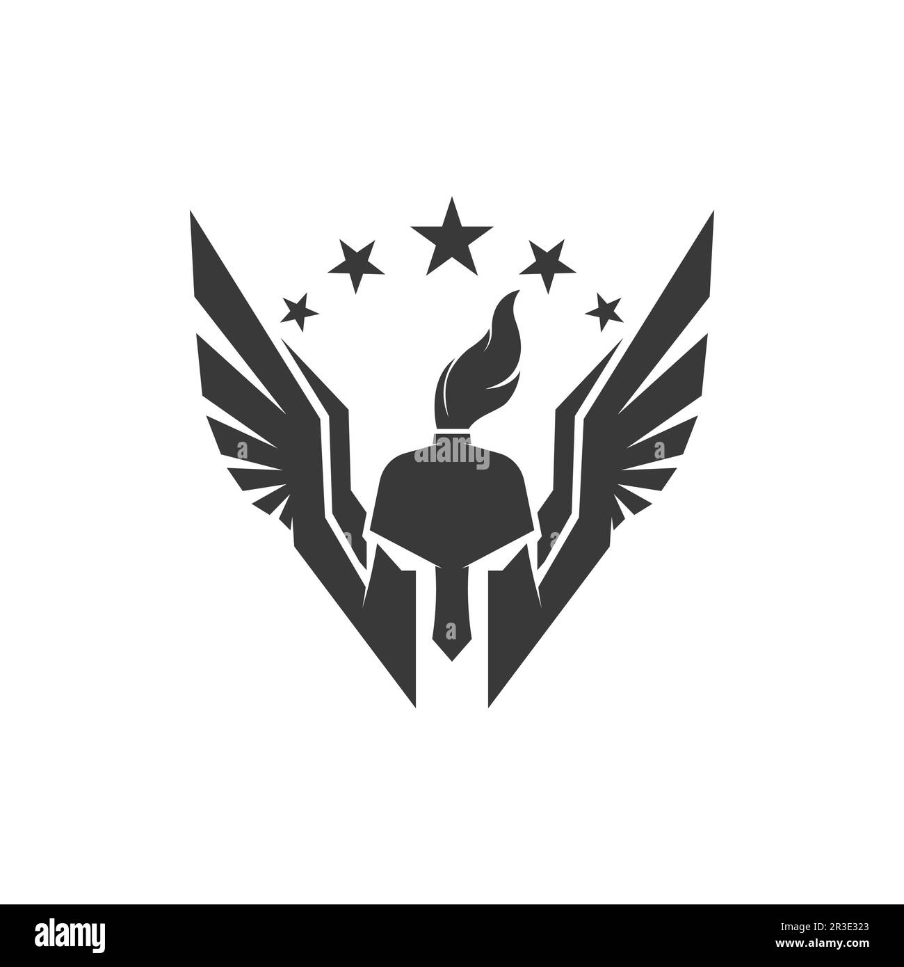 Spartan helmet logo template vector icon design Stock Vector