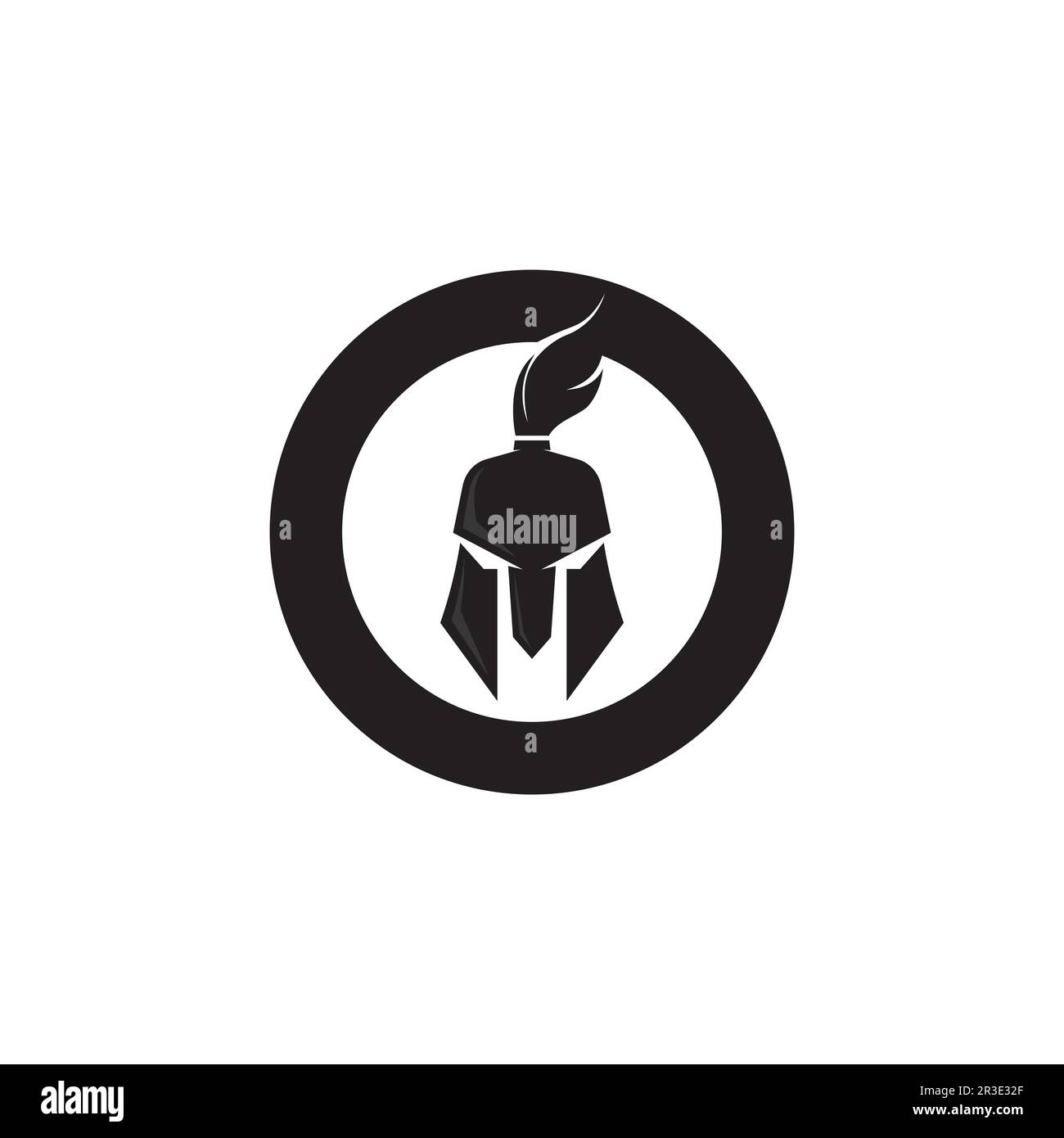 Spartan helmet logo template vector icon design Stock Vector