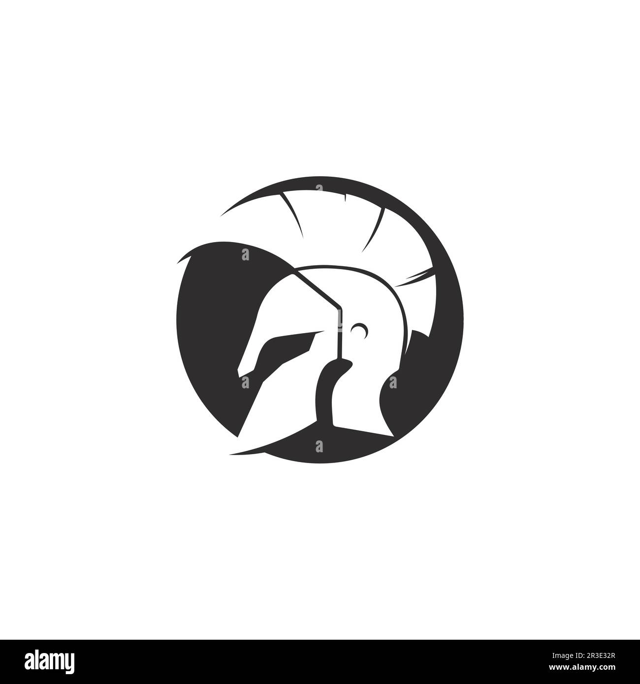 Spartan helmet logo template vector icon design Stock Vector