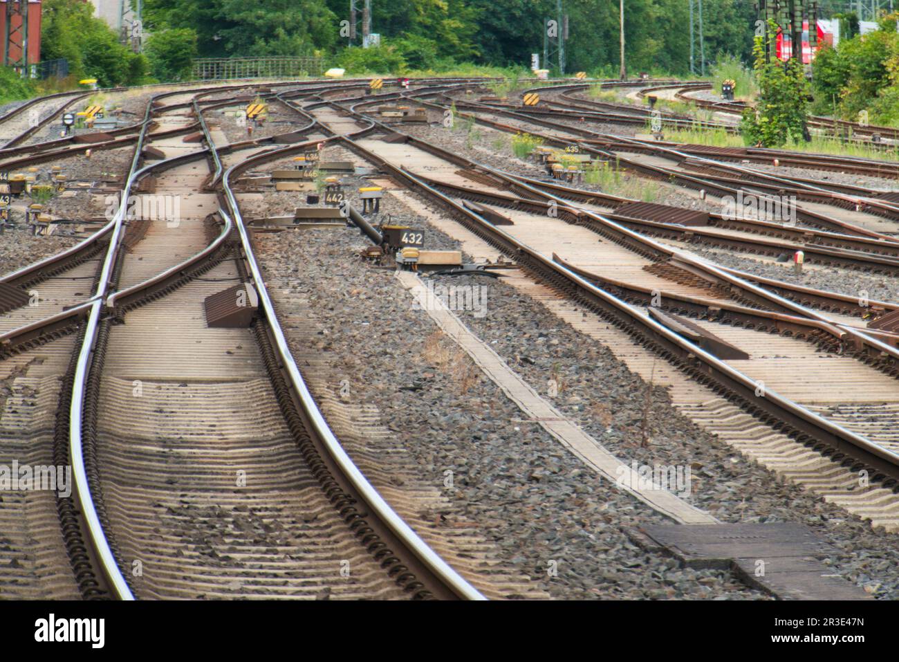 Zug fährt in den Bahnhof von Münster ein Stock Photo Alamy