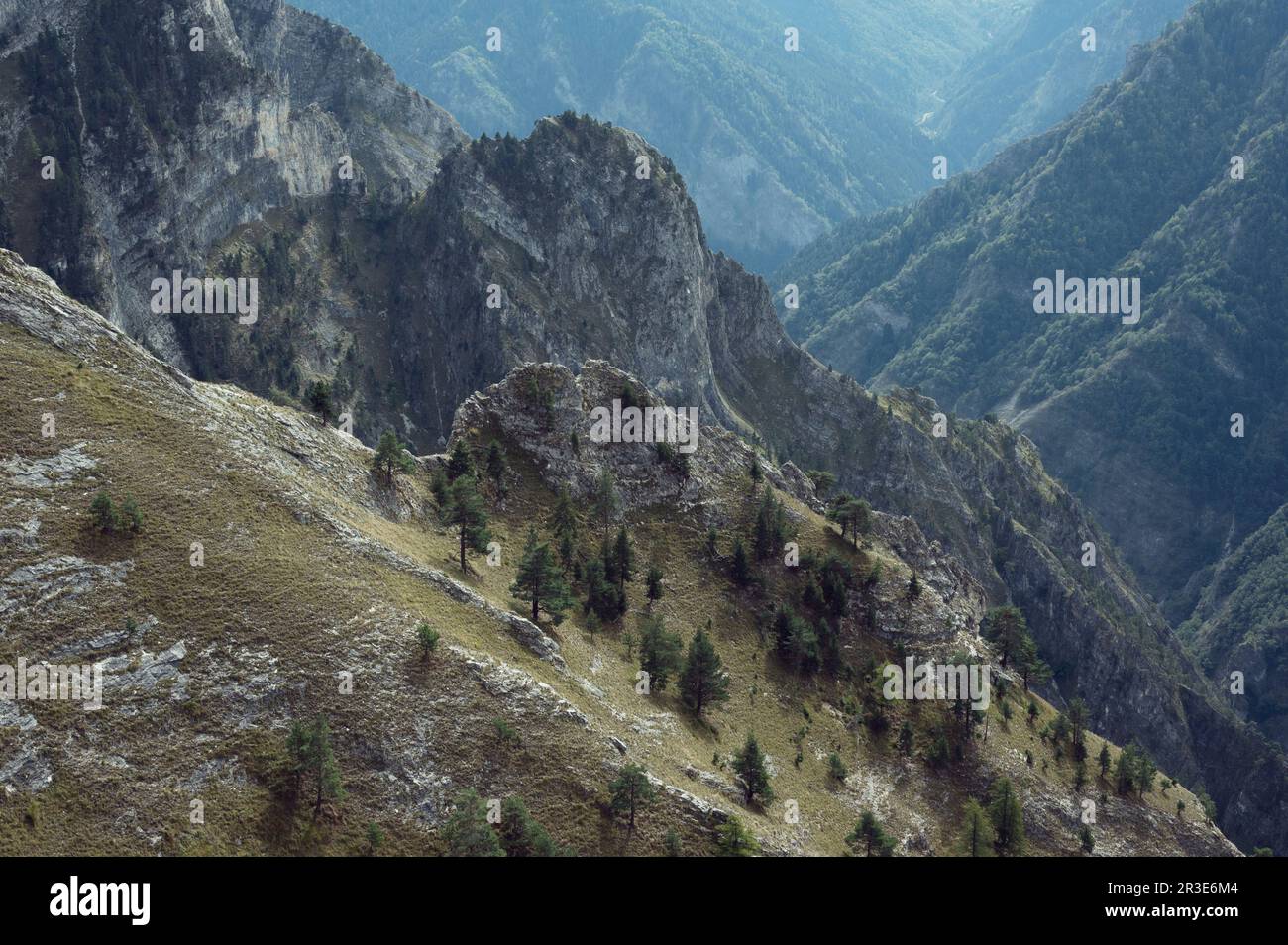 Panorama of the Maritime Alps, Cuneo, Piedmont, Italy Stock Photo