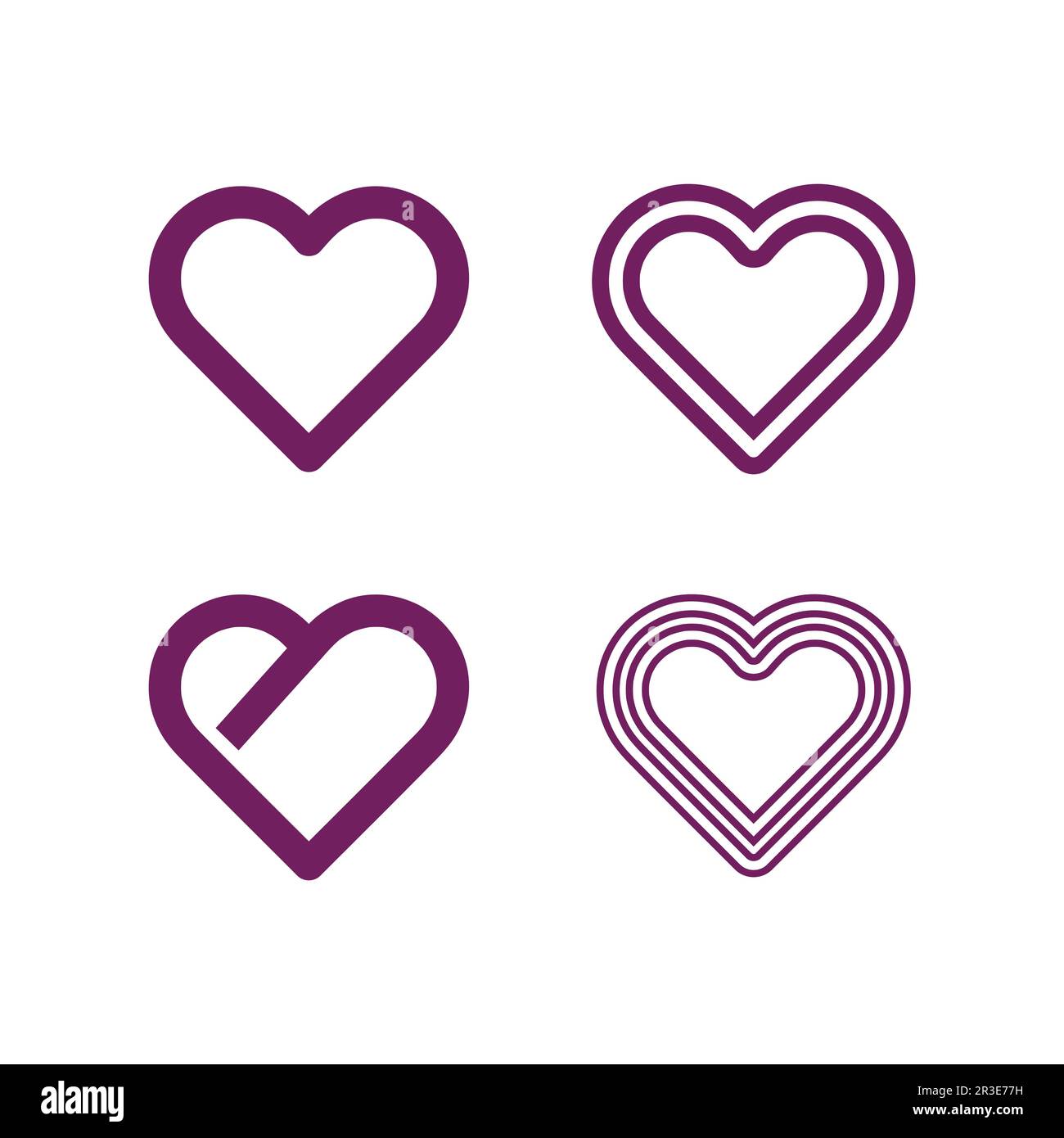 Heart logo and Beauty Love Vector icon valentine and romantic ...