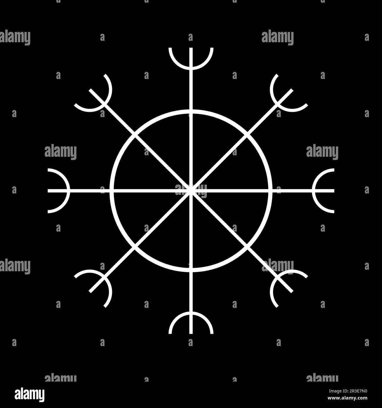 Black and white dream symbol. Sigil of protection. Sigil of Protection. Magical Amulets. Can be used as tattoo, logos and prints. Stock Photo