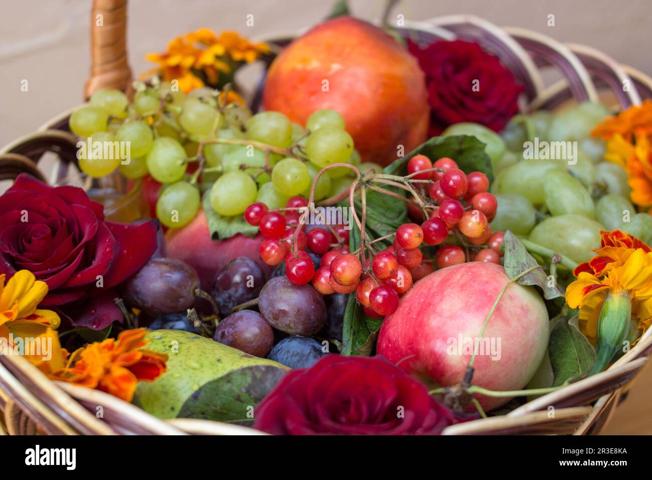 Fruit Basket on the Feast Day Savior of the Apple Feast Stock Photo Alamy