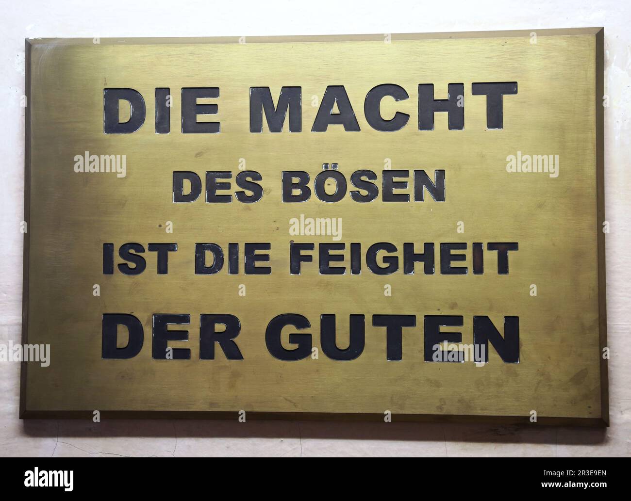 Plaque at the Moritzplatz Memorial in Magdeburg Neustadt- Stock Photo