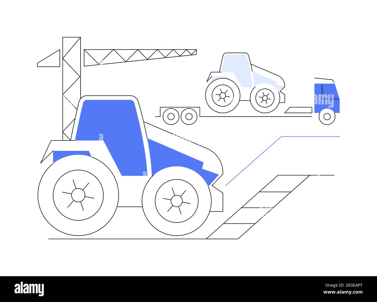 Loading heavy equipment abstract concept vector illustration Stock ...