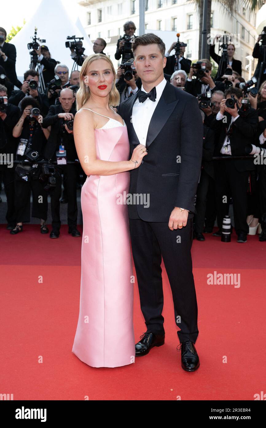 Cannes, France. 23rd May, 2023. Scarlett Johansson and Colin Jost