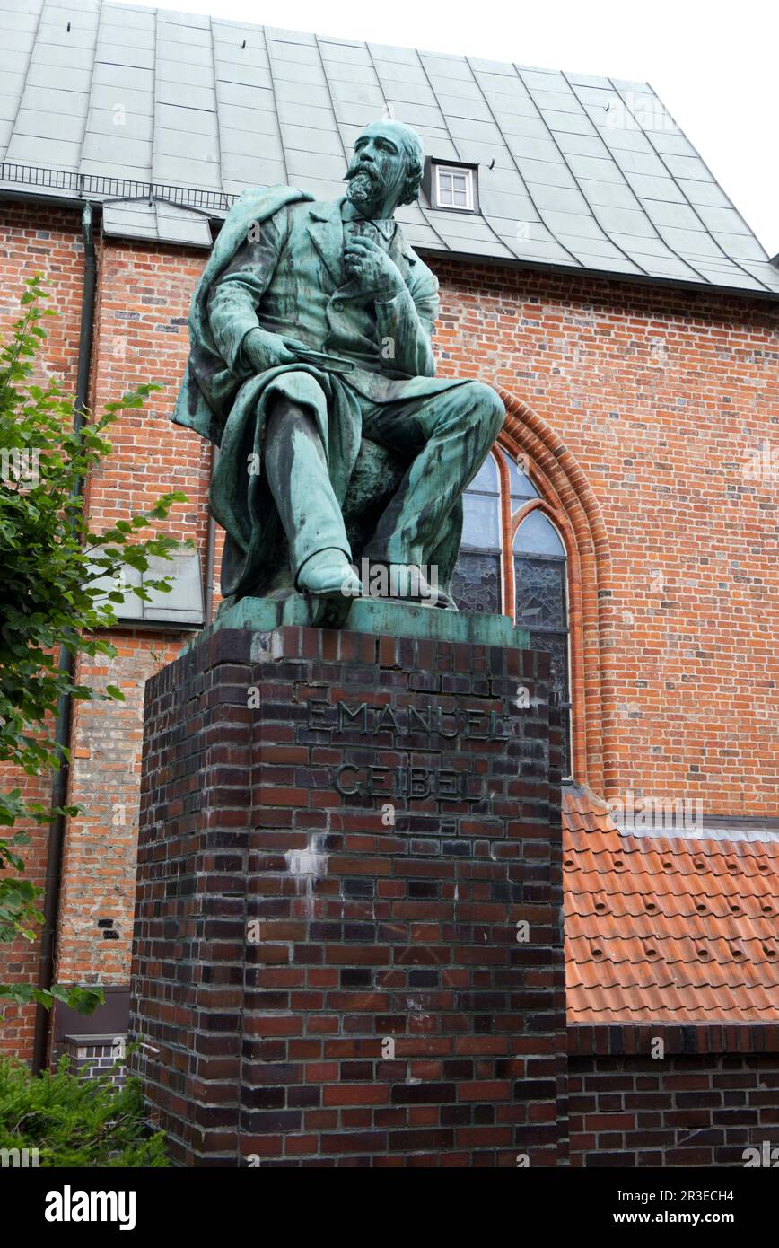 LÃ¼beck, Emanuel Geibel, poet, Hanseatic city, Schleswig-Holstein, Germany Stock Photo