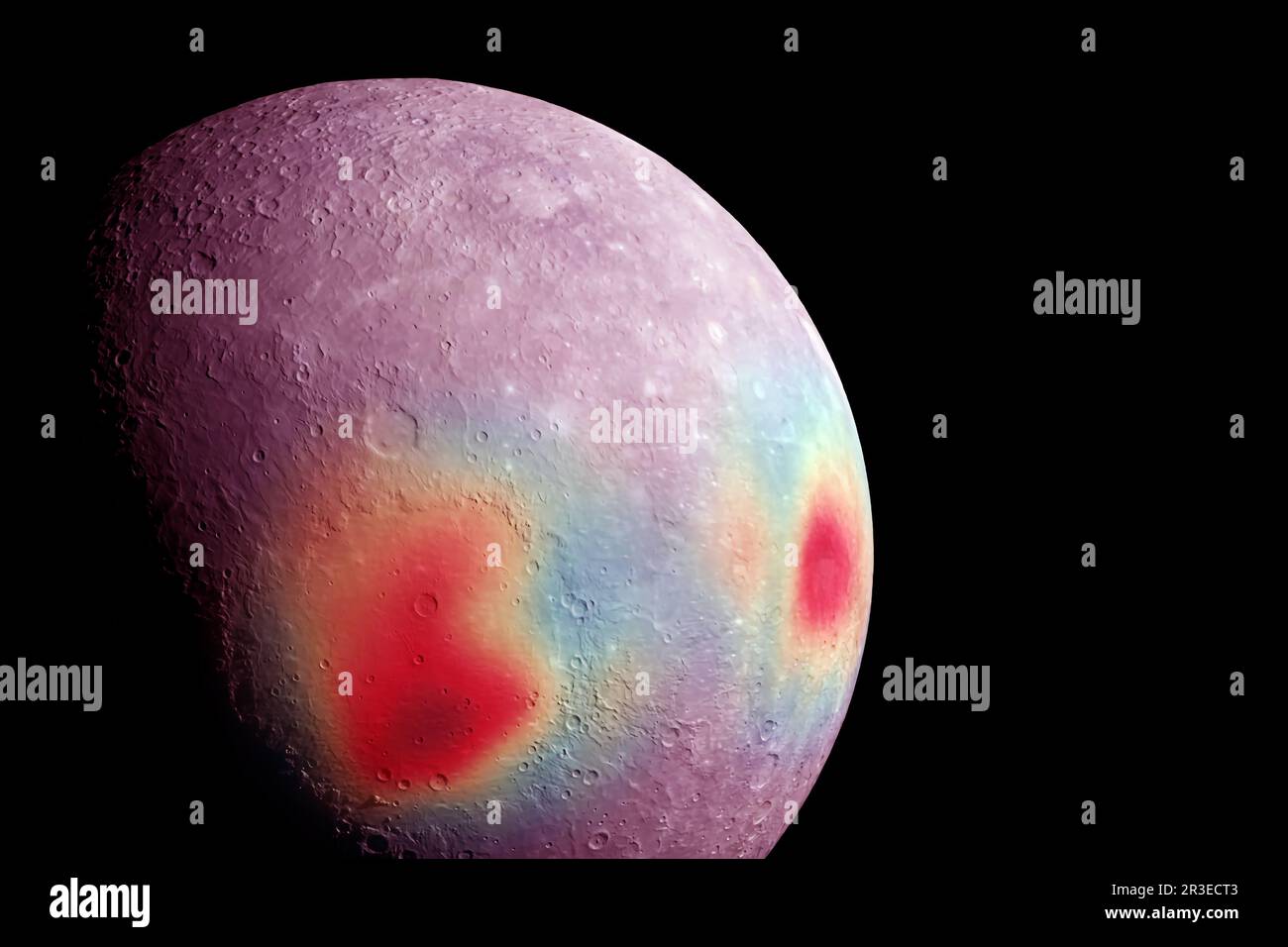 Planet Mercury, on a dark background. Elements of this image furnishing NASA. Stock Photo
