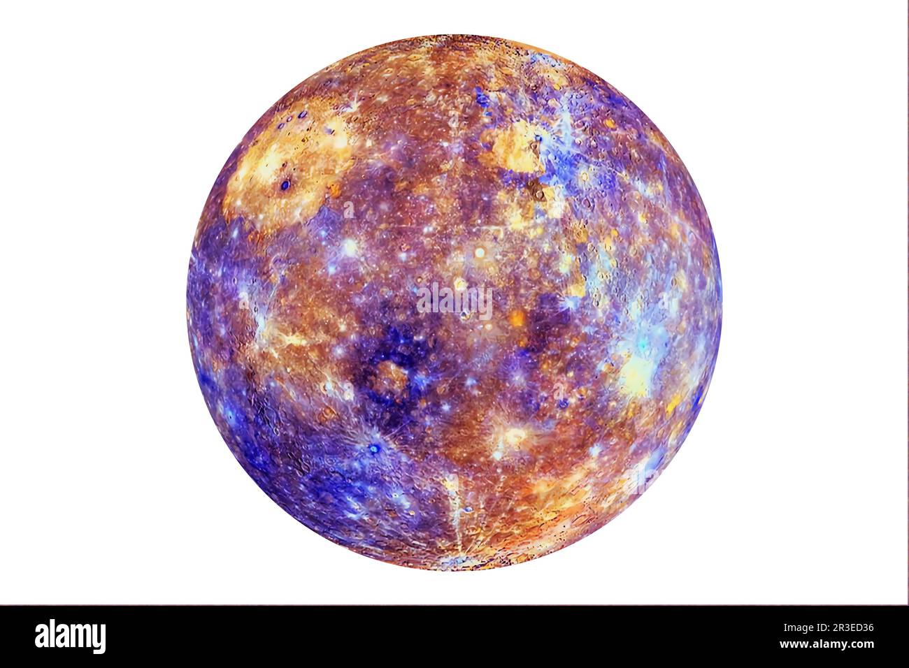 Planet Mercury isolated on white background. Elements of this image furnishing NASA. Stock Photo
