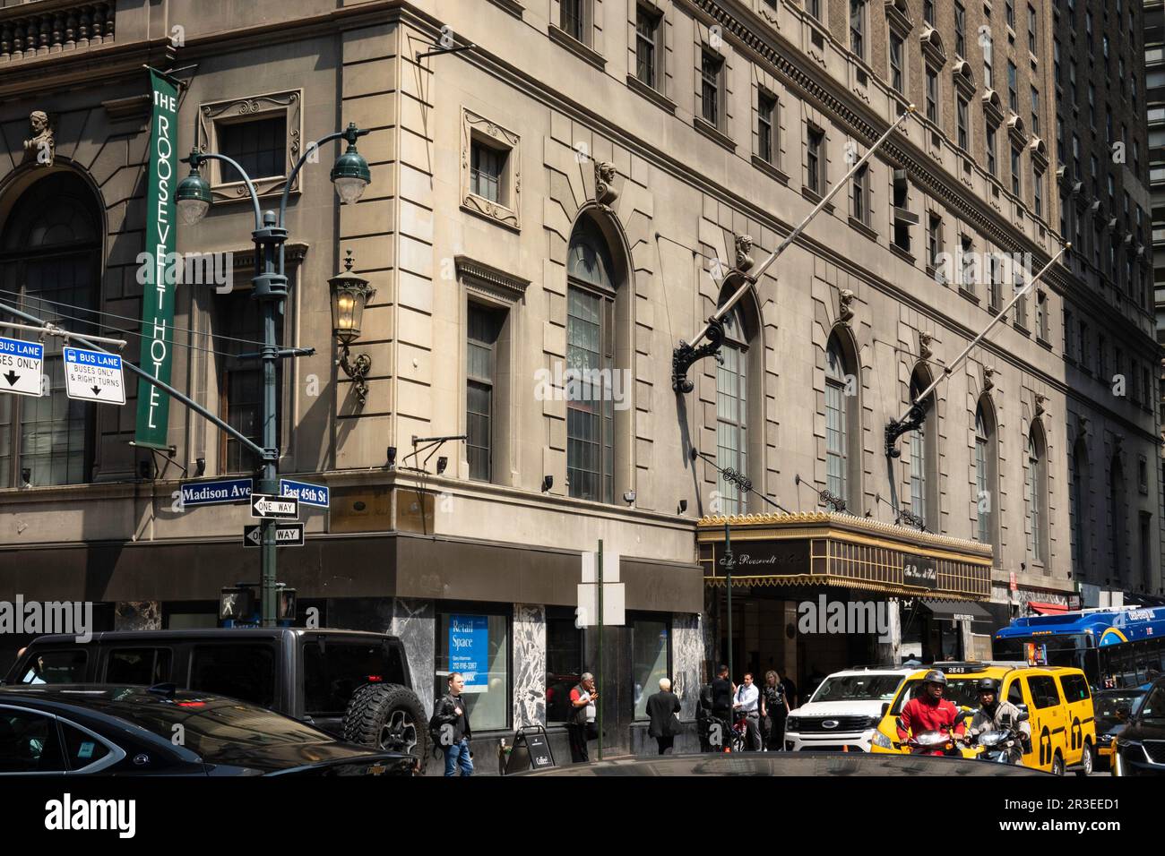 The Roosevelt Hotel is an iconic structure located at 45 East 45th