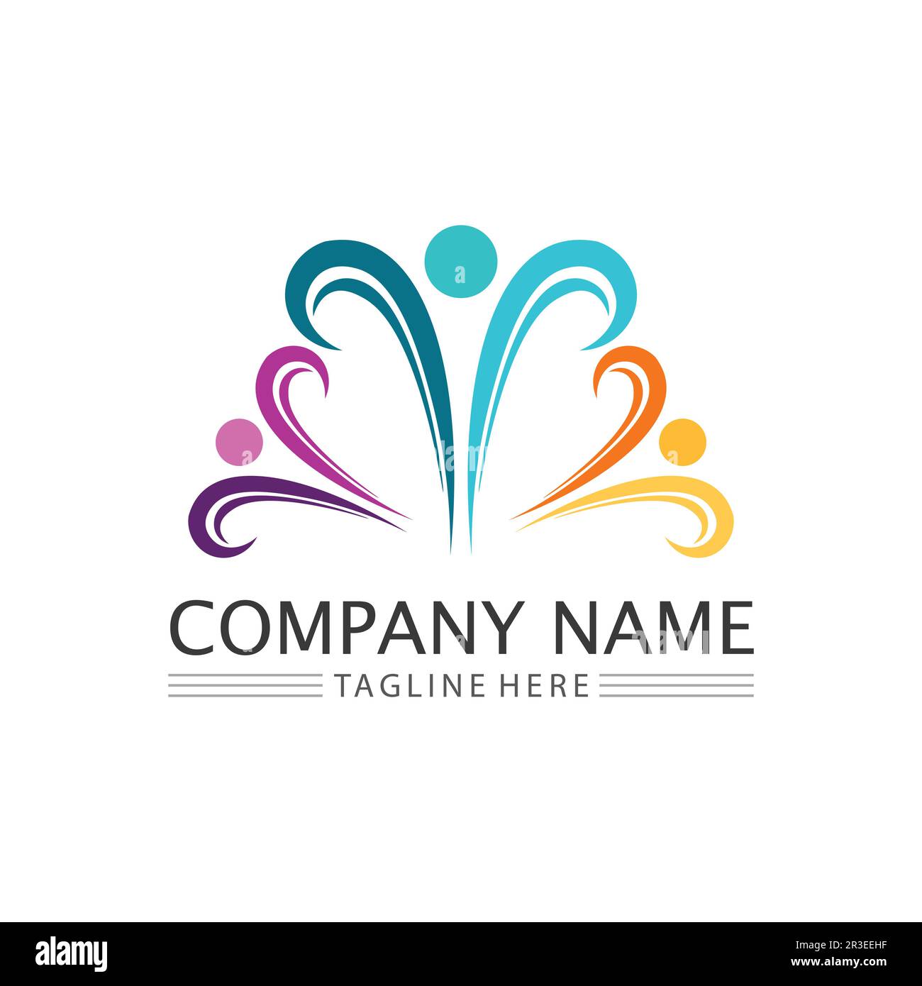 People Icon work group Vector  logo illustration design Stock Vector