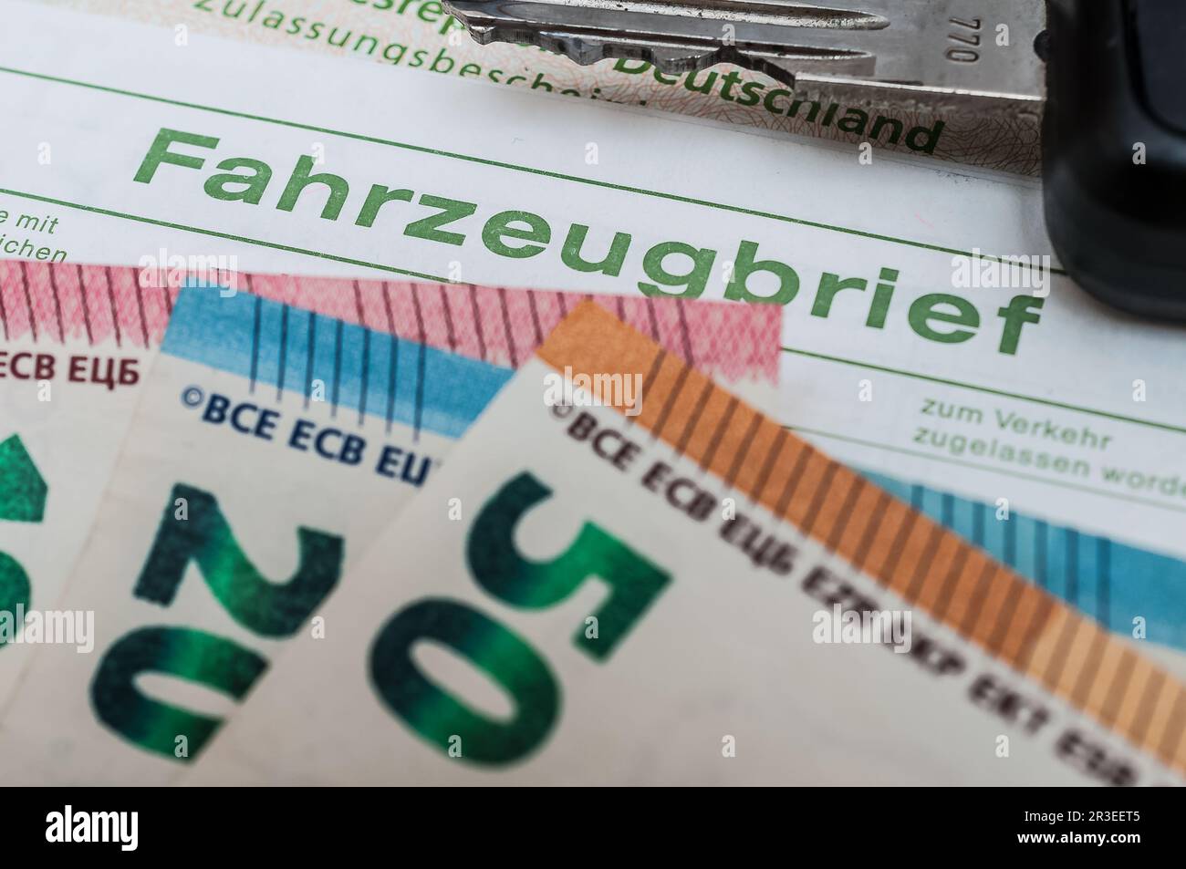 Registration certificate vehicle title passenger car Stock Photo Alamy