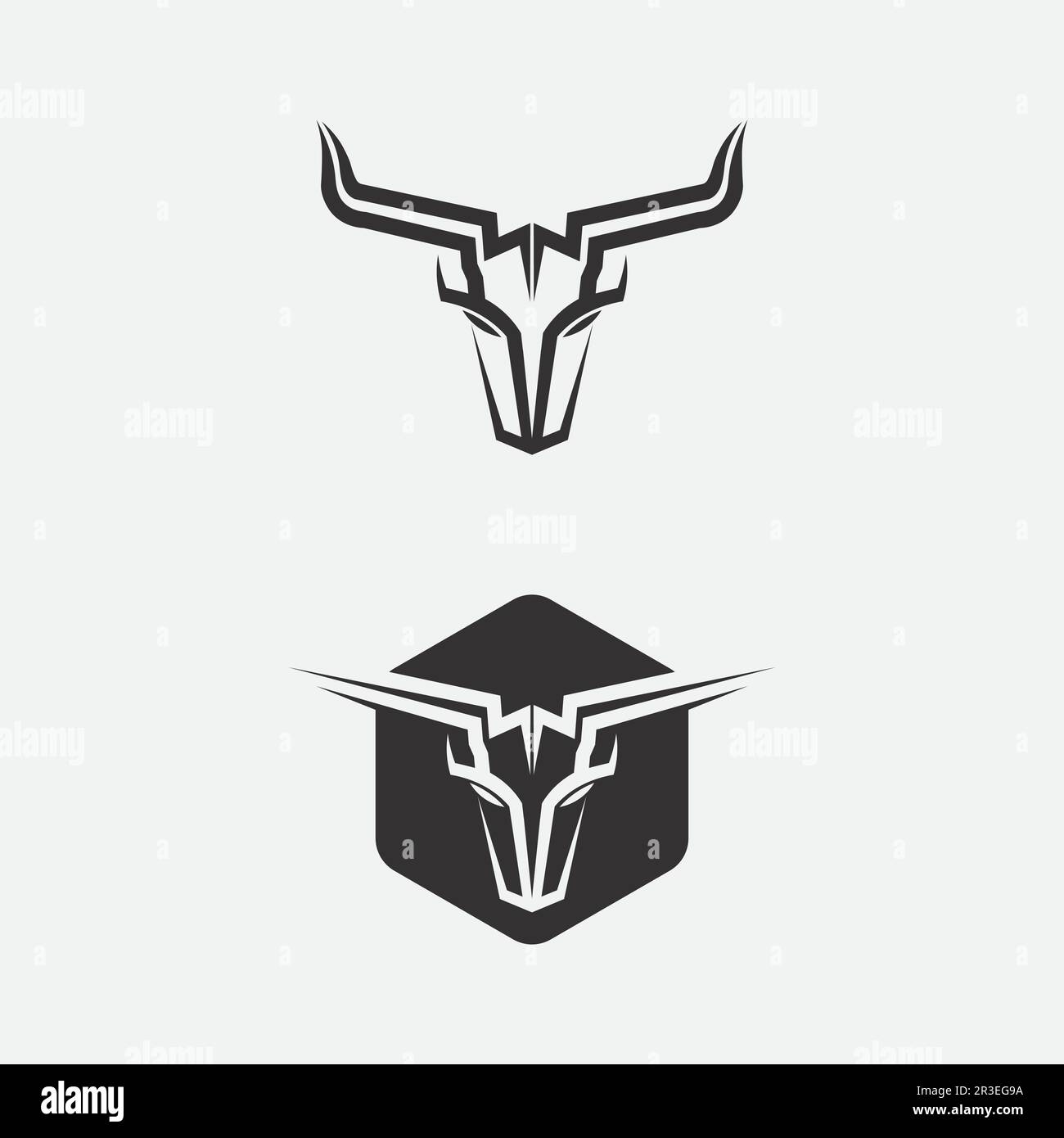 Bull and buffalo head cow animal mascot logo design vector for sport ...