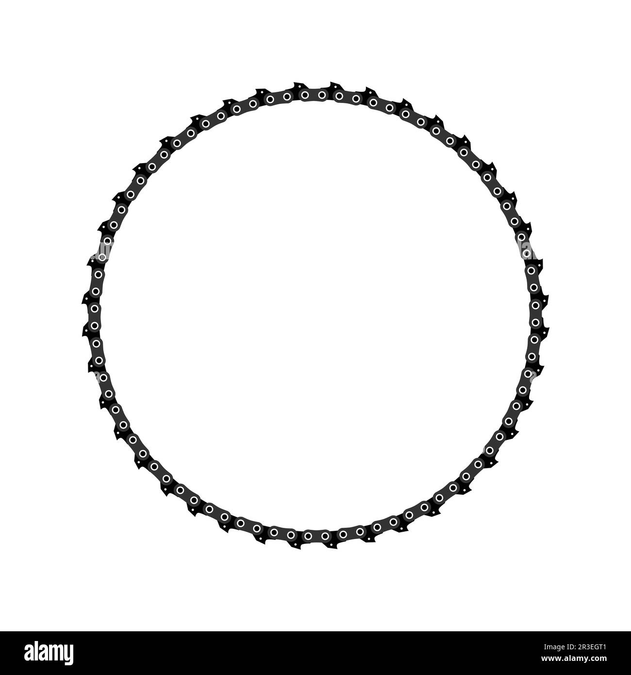 Circle Chainsaw chain on a white background. Vector illustration Stock