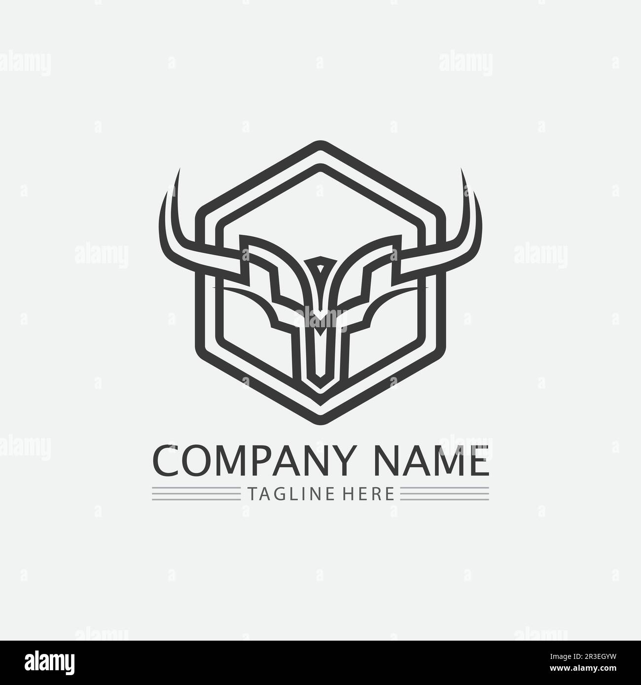 Bull and buffalo head cow animal mascot logo design vector for sport ...
