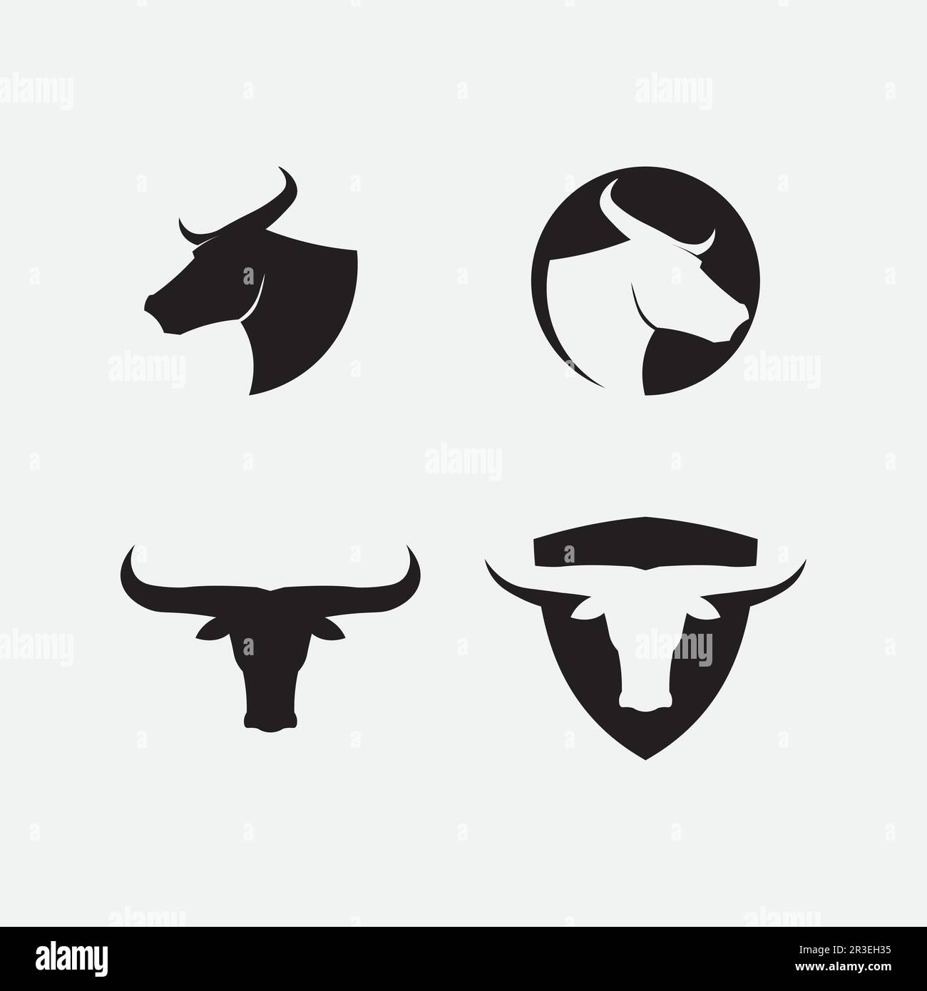 Bull and buffalo head cow animal mascot logo design vector for sport ...
