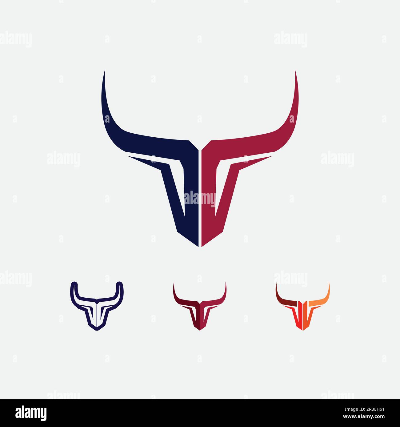 Bull and buffalo head cow animal mascot logo design vector for sport ...