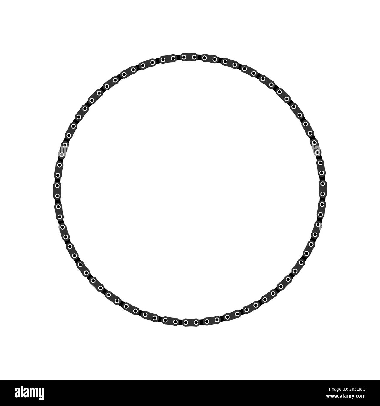 Black round chain circle frame. Flat vector illustration isolated on