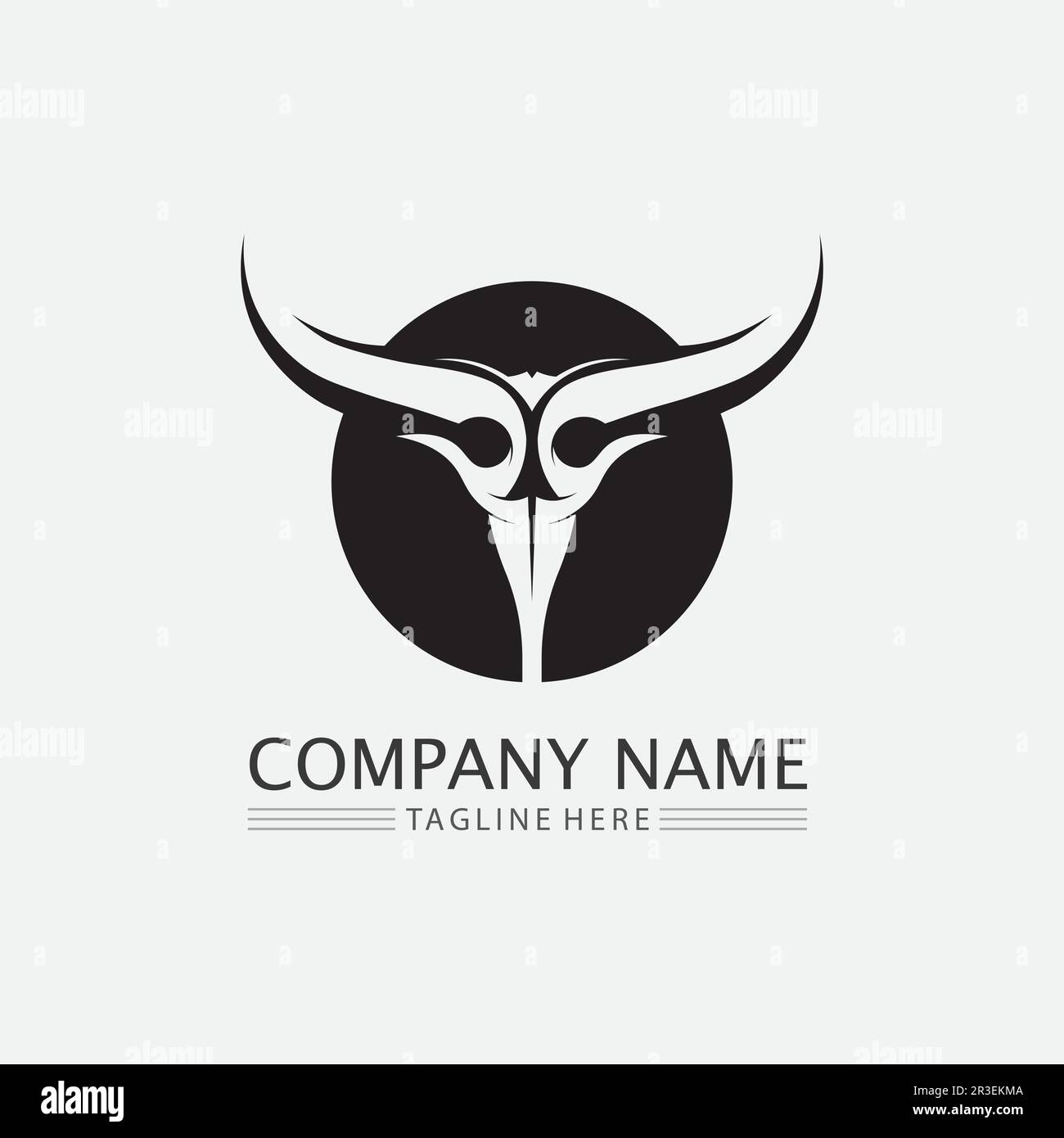 Bull and buffalo head cow animal mascot logo design vector for sport ...