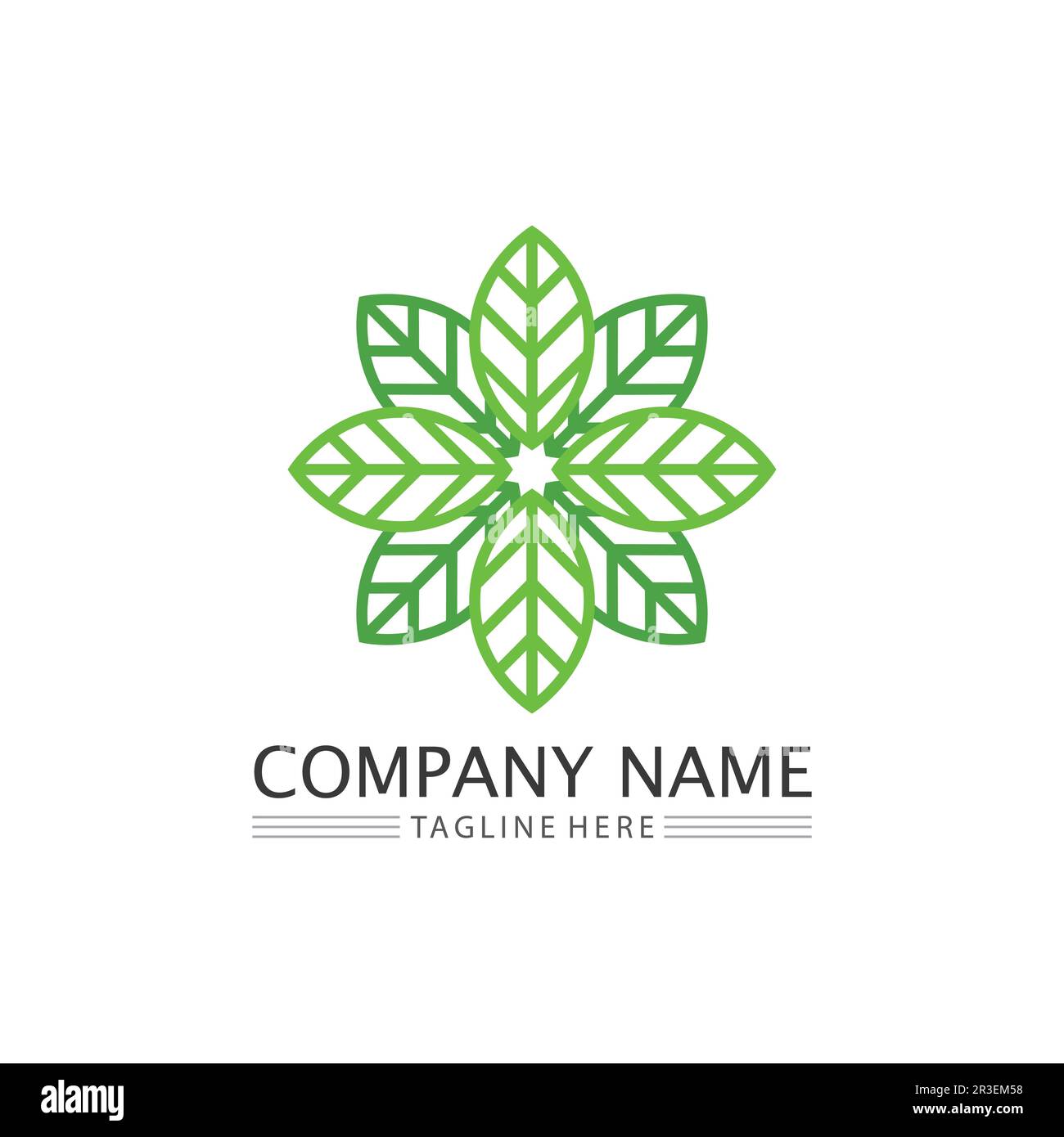 Tree leaf vector and green logo design friendly concept Stock Vector