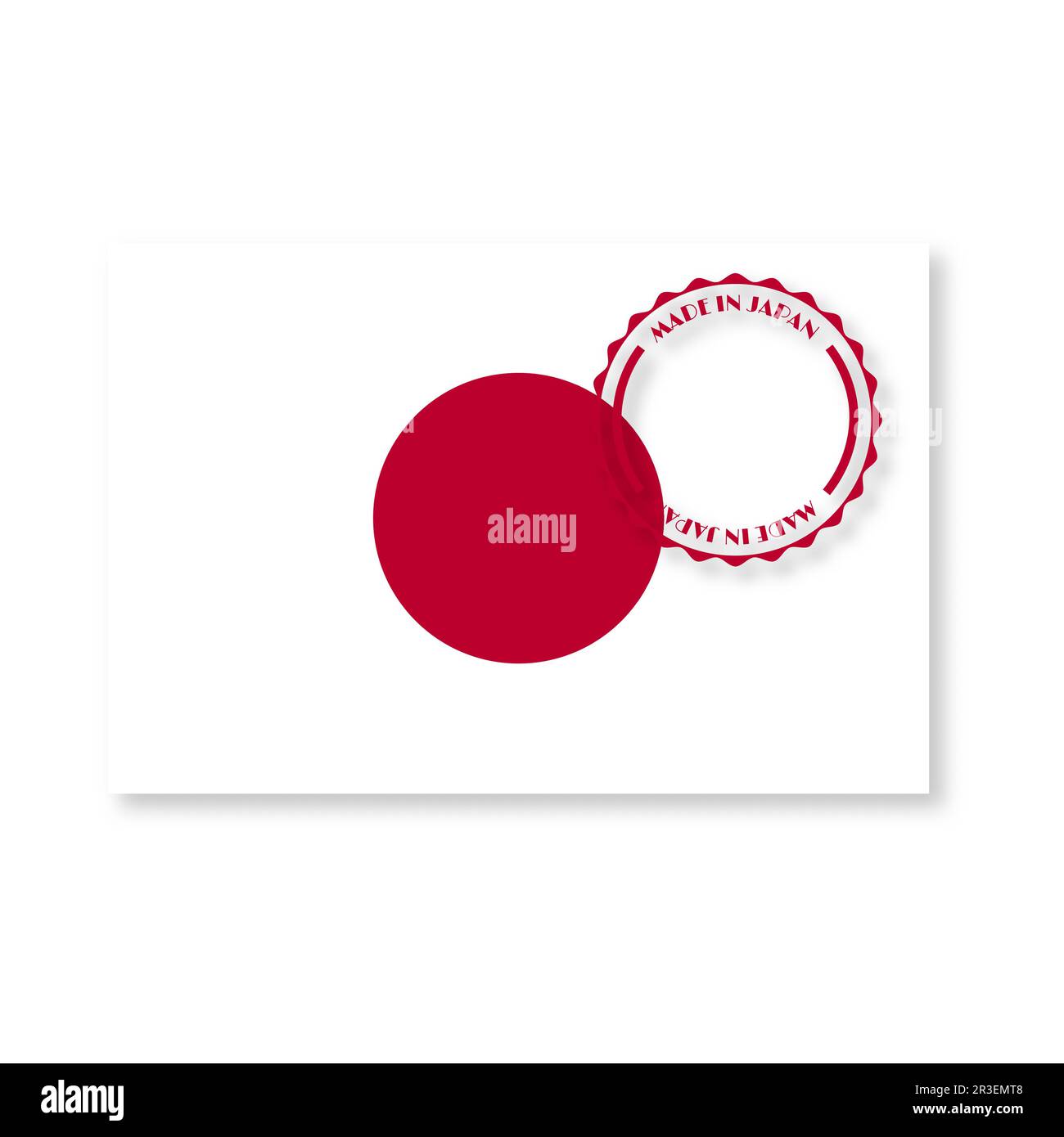 Set of various Made in Japan labels isolated on white background