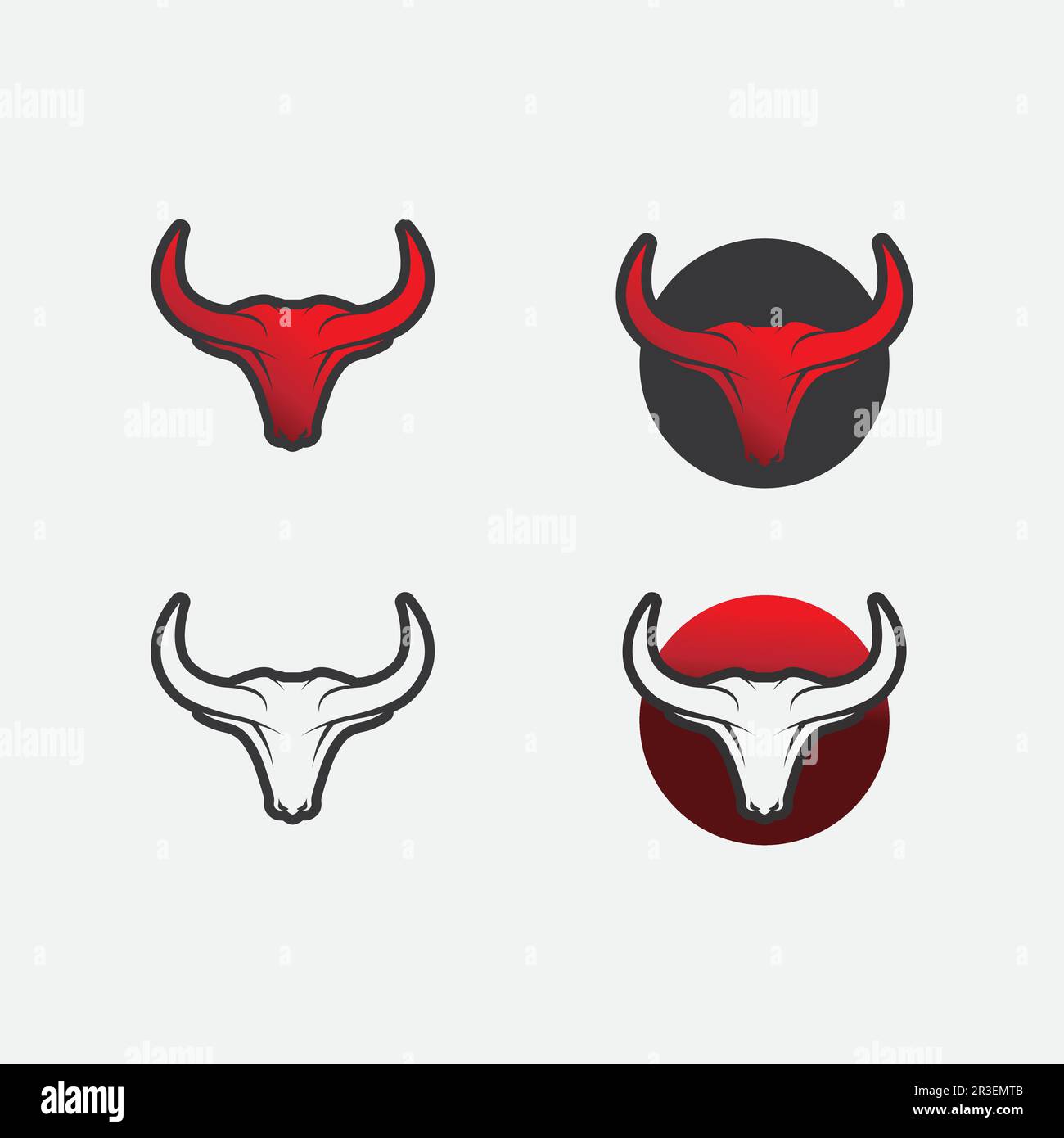 Bull and buffalo head cow animal mascot logo design vector for sport ...