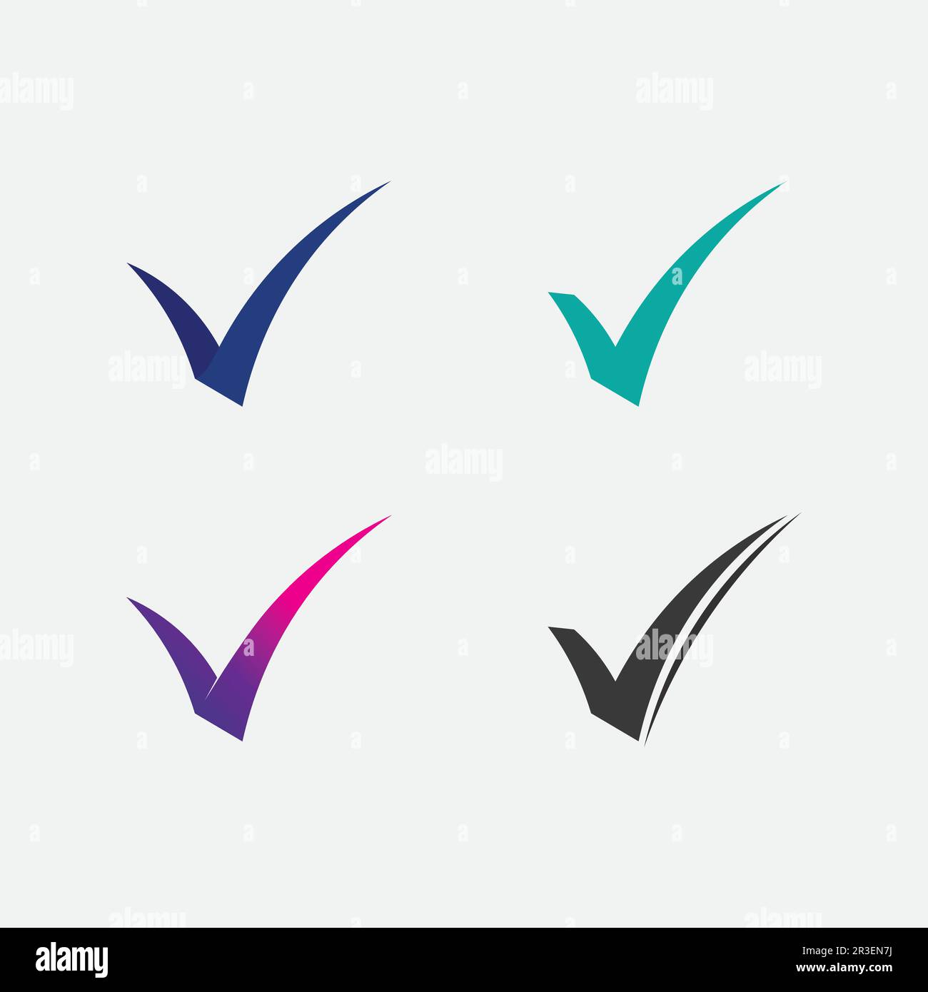 Checklist check mark logo vector or icon. Tick symbol in green color ...