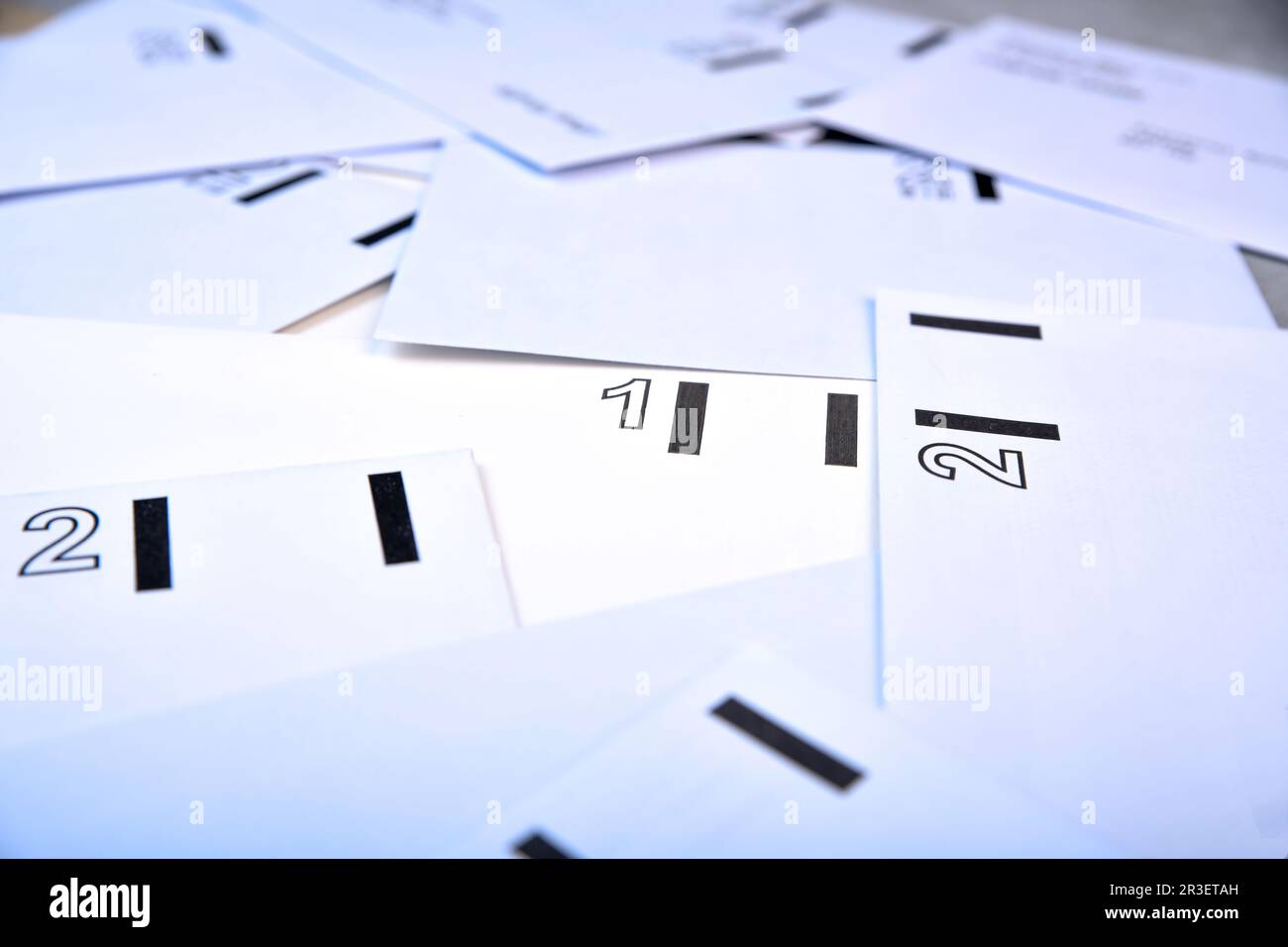 Closeup of a 1st and 2nd Class Letter label on a package ready to be