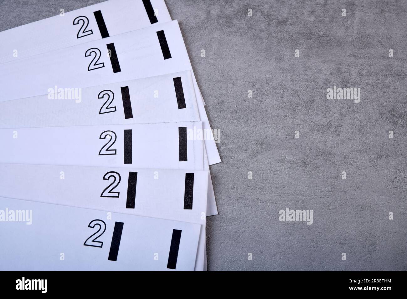 Closeup of a 1st and 2nd Class Letter label on a package ready to be