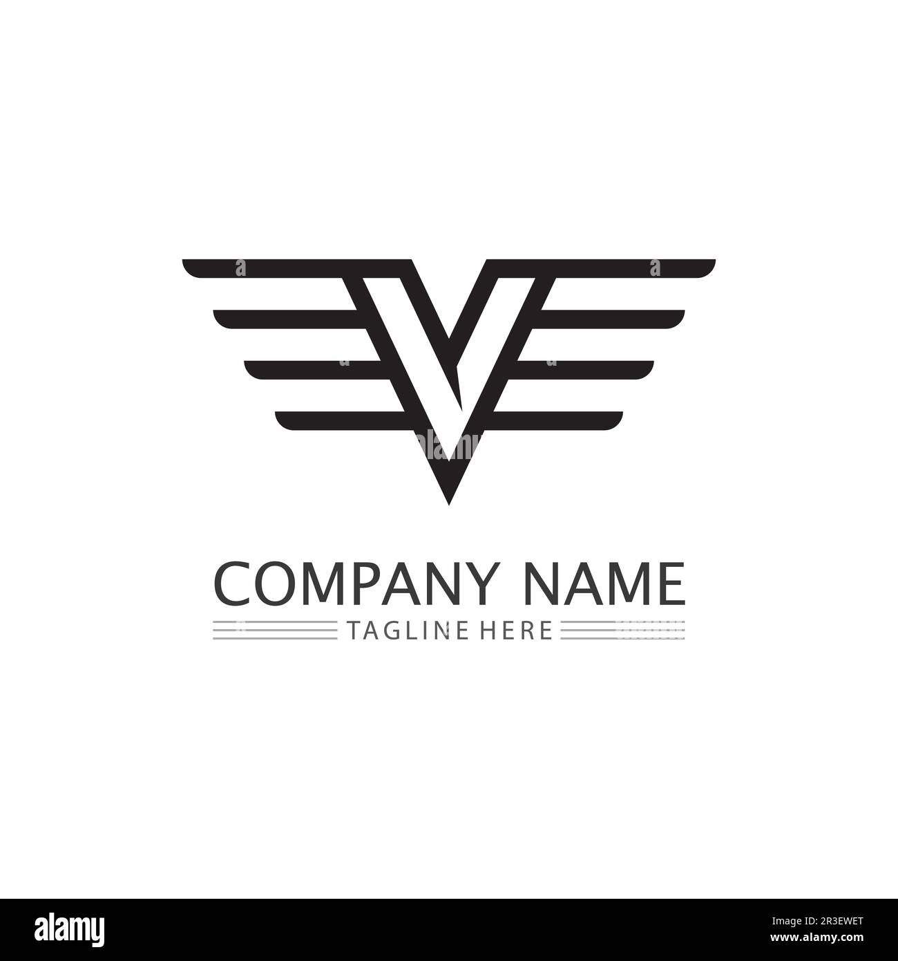 V Letter Lightning Logo Template vector icon illustration design Stock Vector
