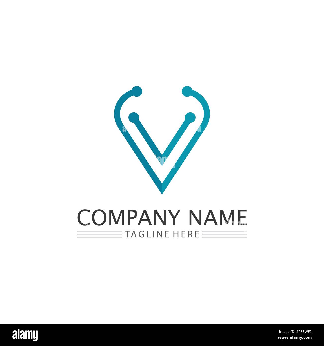 V Letter Lightning Logo Template vector icon illustration design Stock Vector