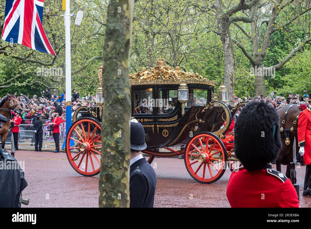 Prince of Wales State Coach during Coronation Procession in London Stock Photo