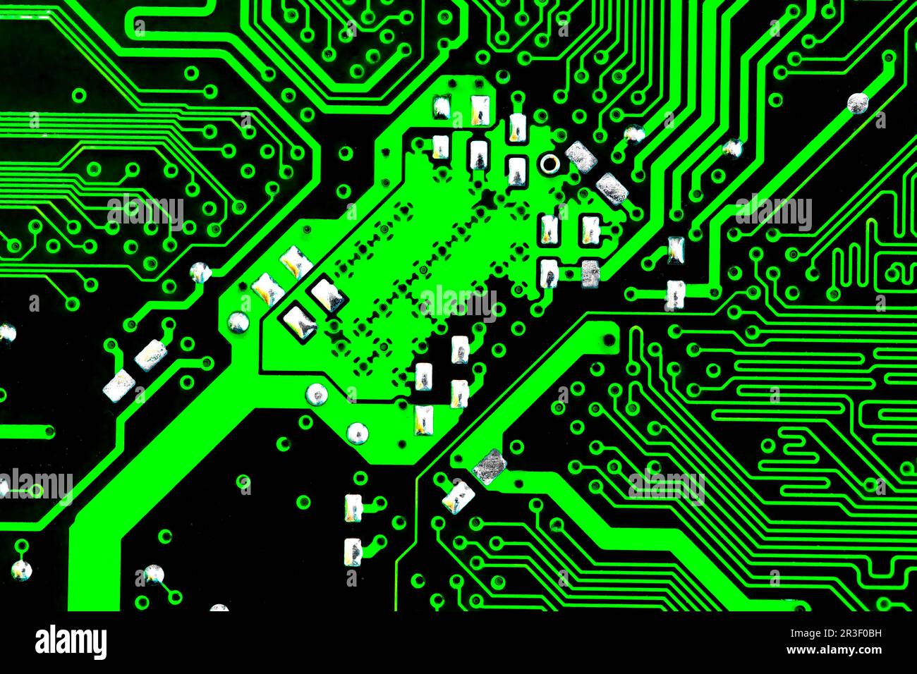 Macro Close up of printed wiring on PC circuit board Stock Photo - Alamy